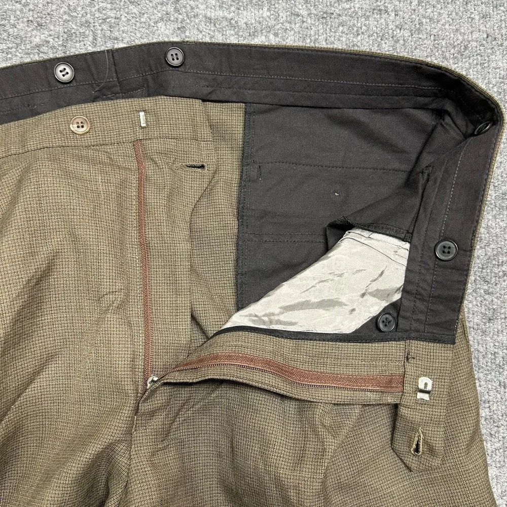 Vintage Men's Pleated Dress Pants Brown Mid‎ Rise Slash Pockets Classic - 40x29
